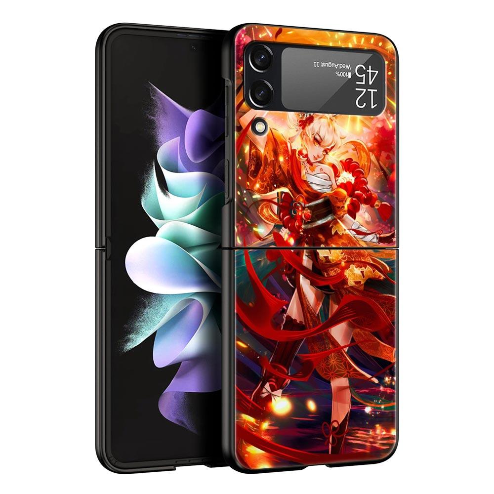 Чехол для телефона Xiao Genshin Impact для Samsung Galaxy Z Flip 3 4 5, черный, складной, жесткий, для ПК, защитный чехол