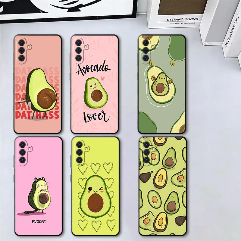 Cartoon Cute Avocado Soft Phone Case for Samsung A17 A37 A57 A16 A26 A36 A56 A15 A25 A35 A55 A14 A24 A34 A54 A13 A23 A33 A53 A52