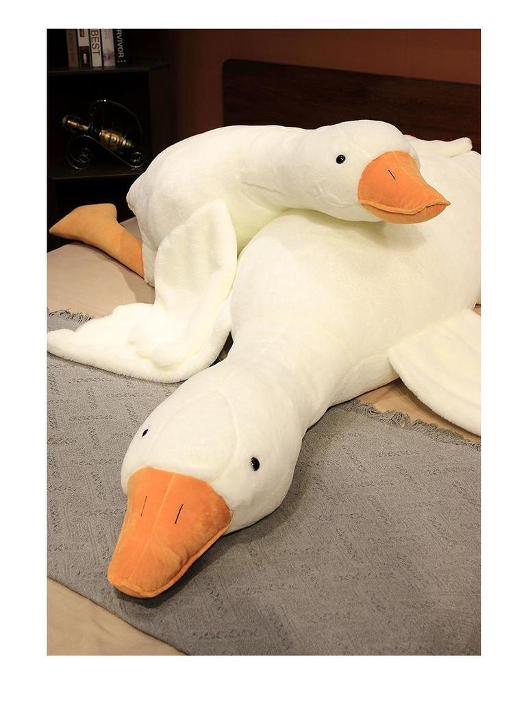 Большая белая гусь плюшевая подушка - Мягкая игрушка и обнимашка