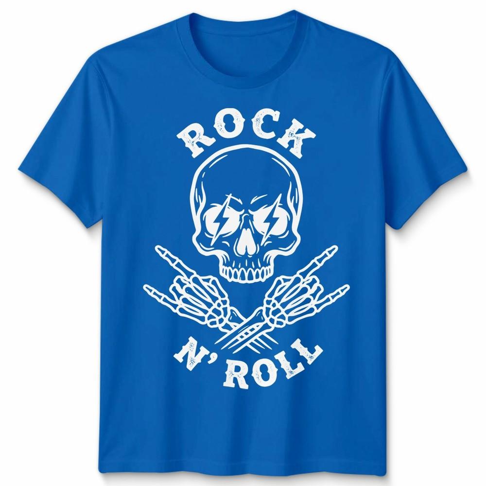 Rock N Roll Unisex T Shirt Skull Alternative Monochrome Graphic Tee