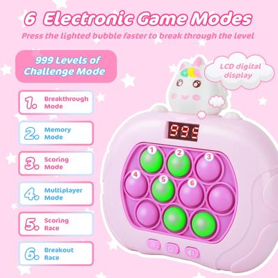 Электронная игровая консоль Pop Push Quick Push 999 уровня со светодиодным экраном, подходящая для игрушек-игрушек для взрослых и детей на Рождество