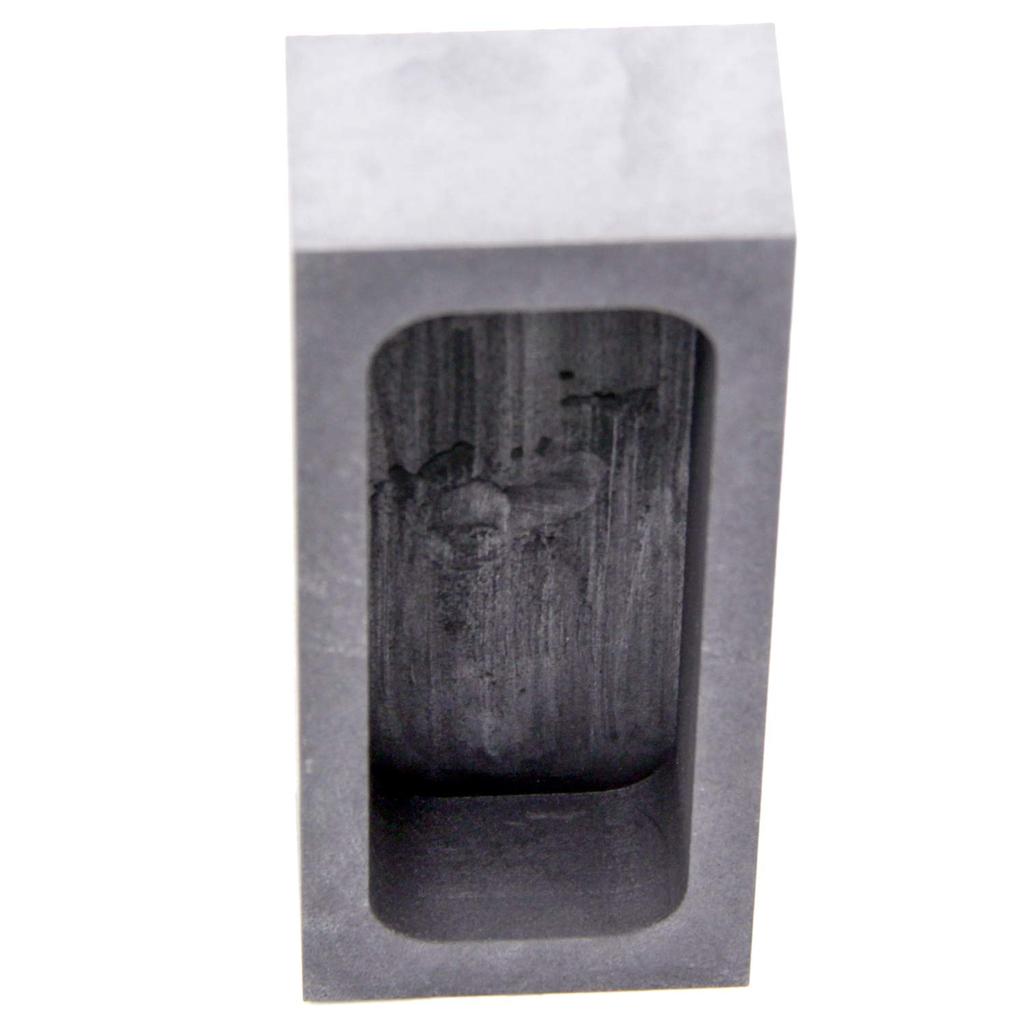 Графитовый слиток высокой чистоты рафинированное золото серебро алюминий медь латунь цинк и сплав металла форма для литья, графит, (125x50x30мм)