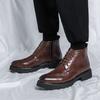 Мужские кожаные ботинки внешнеторговые осень и зима новые мужские ботинки Мартин модный тренд полусапоги кожаная обувь ретро короткие кожаные ботинки