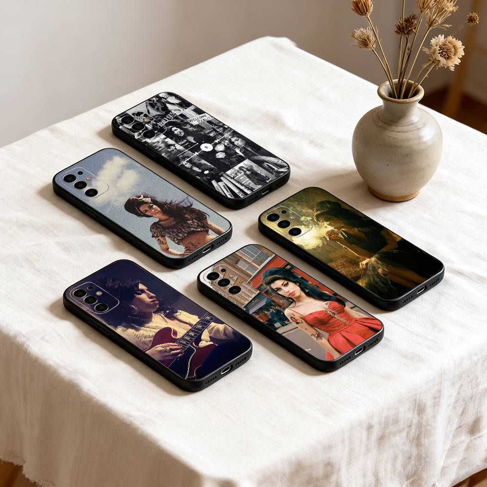 Чехол для телефона A-Amy W-Winehouse Черный Силиконовый Мягкий Для Samsung S25,S24,S21,S22,S23,S30,Ultra,S20,Plus,Fe,Lite