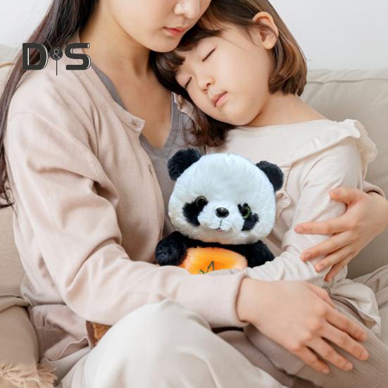 Panda Bear Plush Toy with Sound Light Sensing Soft Comfortable Stuffed Animal for Anxiety Relief Soothing Sleep Companion with Musical Lights