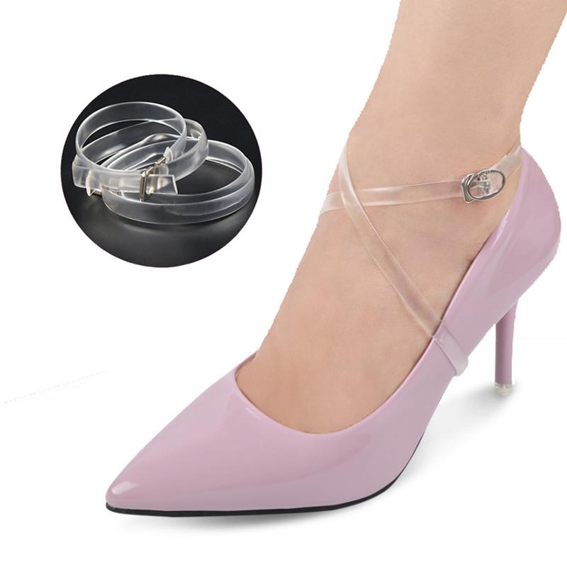 1 пара ремешков для обуви на высоком каблуке, сандалий, силиконовый невидимый ремешок для шнурков, прозрачные ремешки для обуви, для свободной обуви
