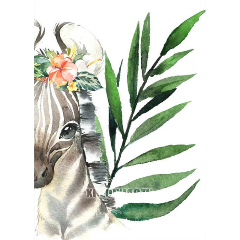 Мультяшное Животное Алмазная Живопись Растительный Лист Лев Зебра Жираф Слон Алмазная Вышивка Крестиком Подарок для Малышей Детей Домашний Декор