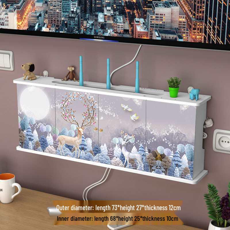 Настенная полка без сверления для Wi-Fi роутера и ТВ-приставки для гостиной/спальни
