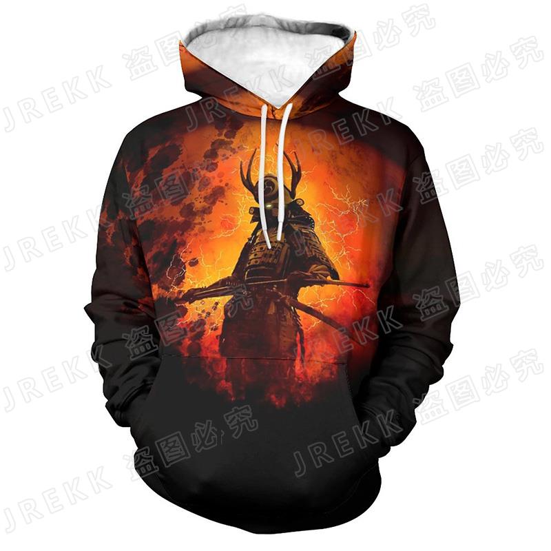 Spring Autumn Japan Ronin Samurai 3D Print Hoodies Men Women Children Hooded Harajuku Cool Swearshirts Fashion Streetwear