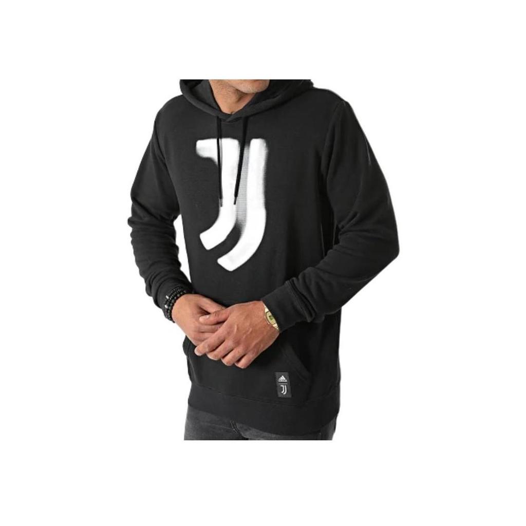adidas Men's Juventus Pattern Printing Hooded Pullover Black GR2919