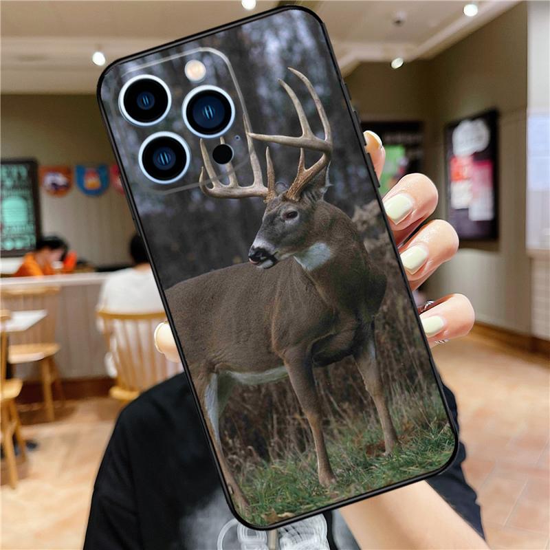 Animal Deer Case For iPhone 17 15 14 13 12 11 16 Pro Max Mini Plus 16e 17 Air Bumper Cover Accessories