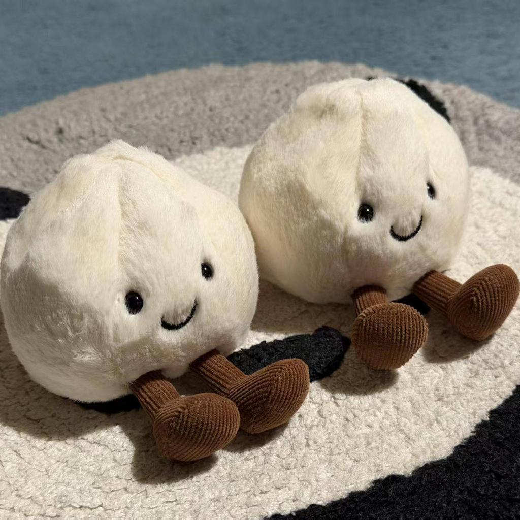 Cute Small Steamed Bun Plush Toy Yoyo Xianxian Adorable Food Stuffed Doll with Smiling Face Legs Soft Plushie Home Decor Gift