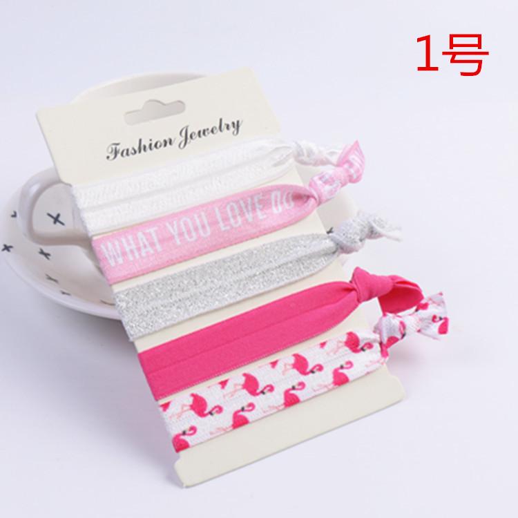 Korean Stylish Sweet Hair Bands Girls Knotted Elastic Soft Fabric Hair Tie Beach Tree Flower Fruit Heart Dotted Hair Ornament Gi