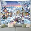 Рождественская уличная снежная сцена Гобелен Спальня Гостиная Домашний Рождественский декоративный гобелен