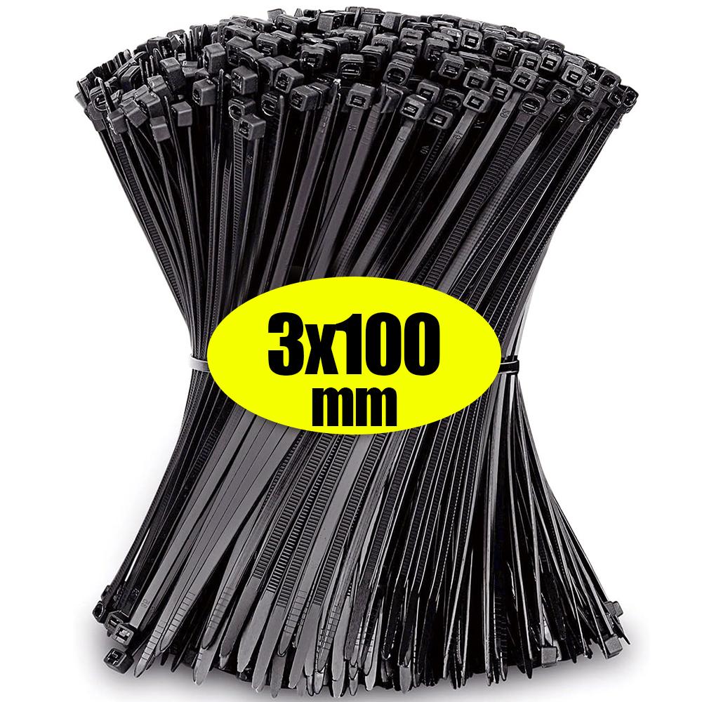 1000100Pcs Nylon Cable Ties Self-locking Cord Ties Straps Home Use Office Use Wire Zip Best Ties Adjustable Cables Fastening Loop