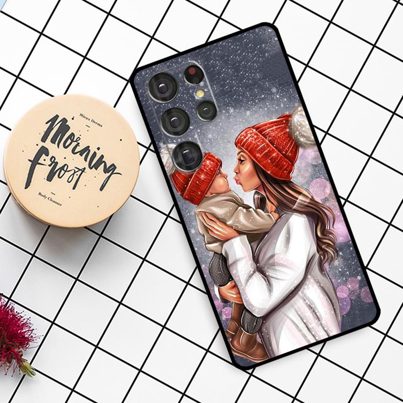 Super Mom Baby Girl Son Daughter Case For Samsung Galaxy S23 S10 S9 S8 Note 10 Plus Note 20 S22 Ultra S20 FE S21 FE Phone Cover