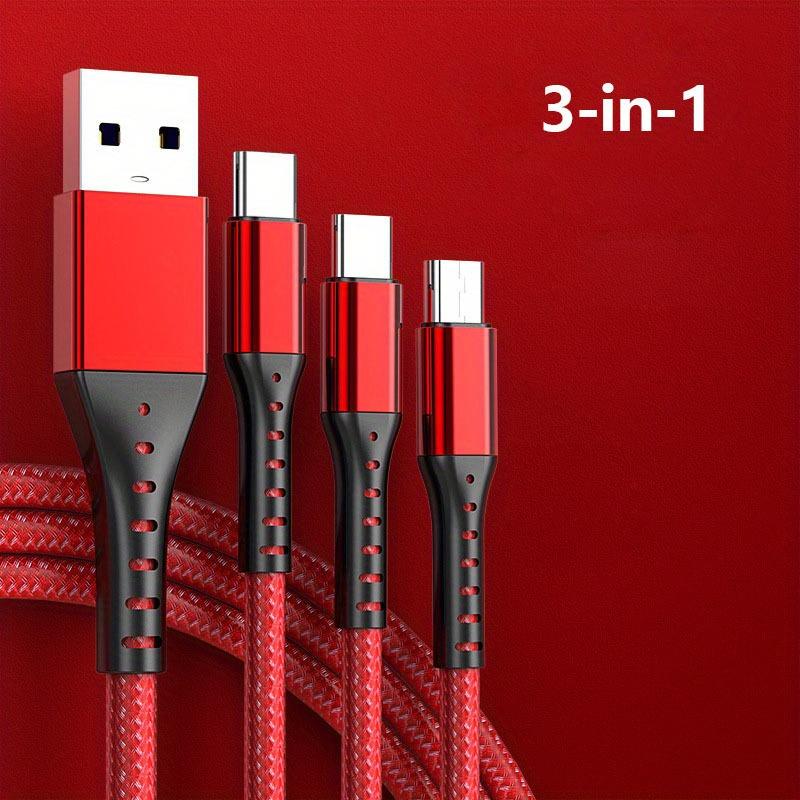 Сверхбыстрая зарядка 66 Вт, одно перетаскивание, три, подходит для Android TYPE-C Apple, тканый кабель для передачи данных «три в одном»