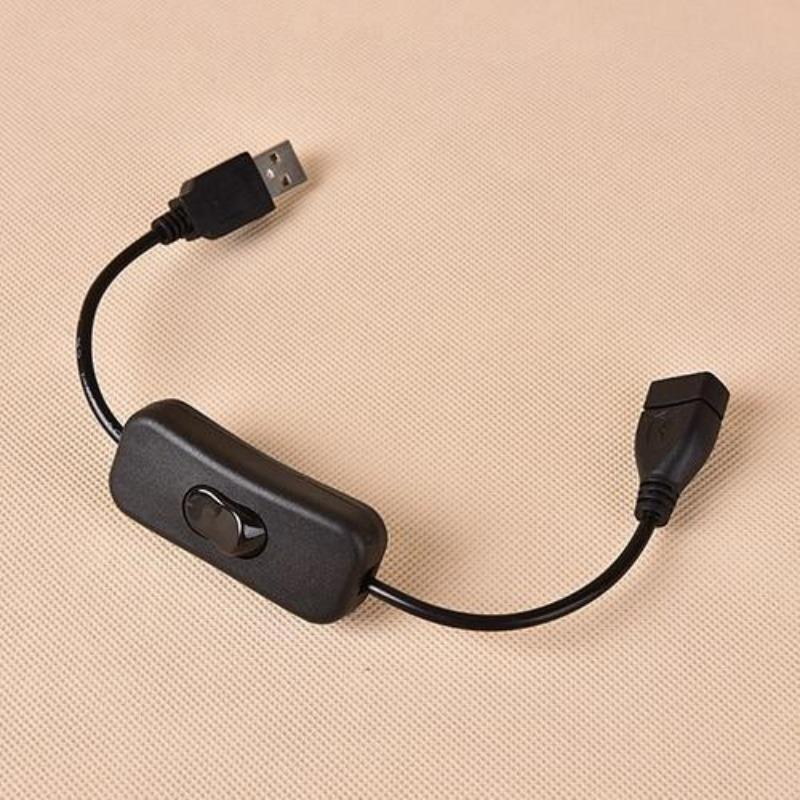 Медный USB-кабель 28 см с переключателем ВКЛ/ВЫКЛ для питания светодиодной лампы - Черный и Белый варианты