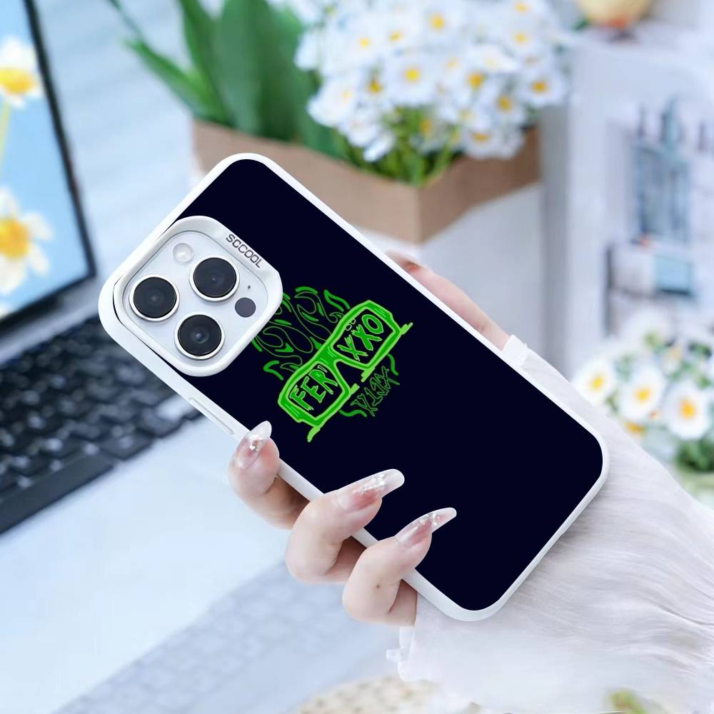 Чехол для телефона Singer F-Feid Ferxxo SIXDO для iPhone 16, 15, 14, 13, 12, 17, Pro, MAX белый Матовый Ударопрочный Чехол