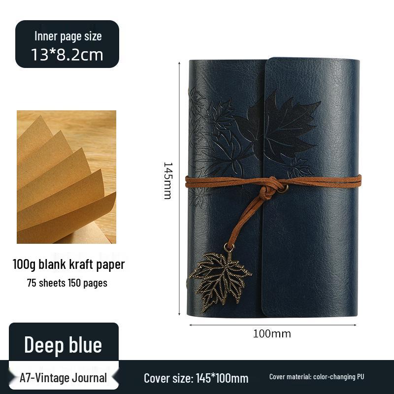 Ретро блокнот на кольцах «Кленовый лист» с настраиваемым логотипом и обложкой с эффектом «кожи»