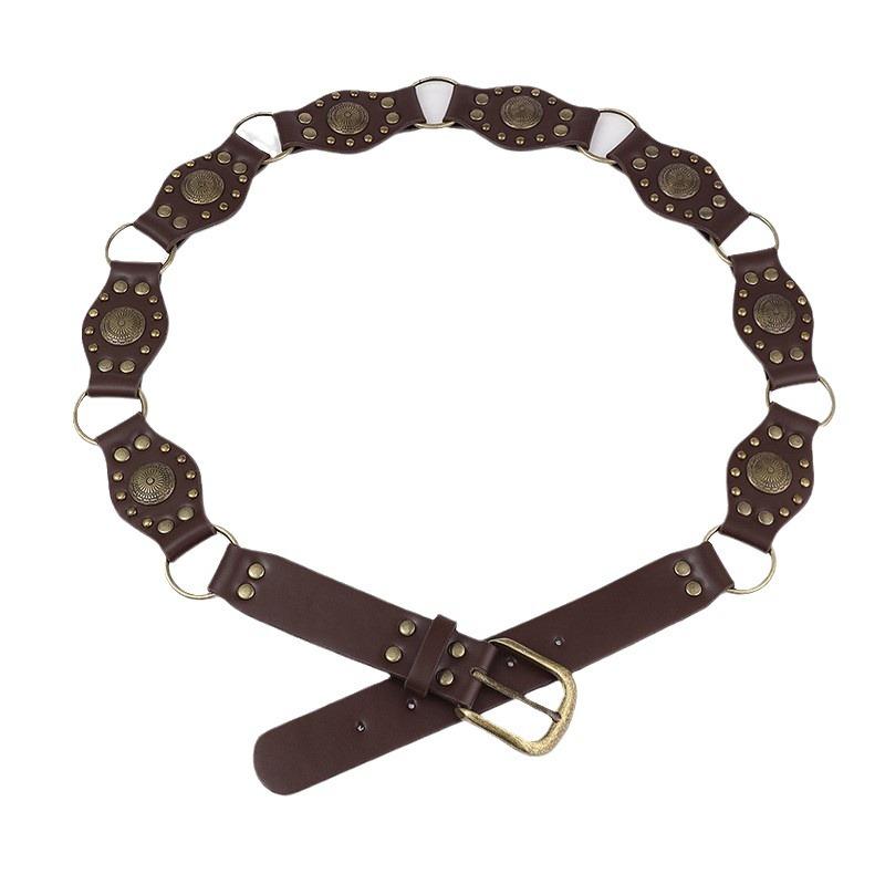 Новый широкий ремень в стиле панк с заклепками — это стильный и универсальный ретро-ремень, который одновременно стильный и универсальный.