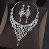 Комплекты ювелирных изделий в стиле барокко с геометрическим кристаллом из Дубая, женские серьги-гвоздики, чокеры, ожерелья, свадебные нигерийские африканские бусы, комплект ювелирных изделий