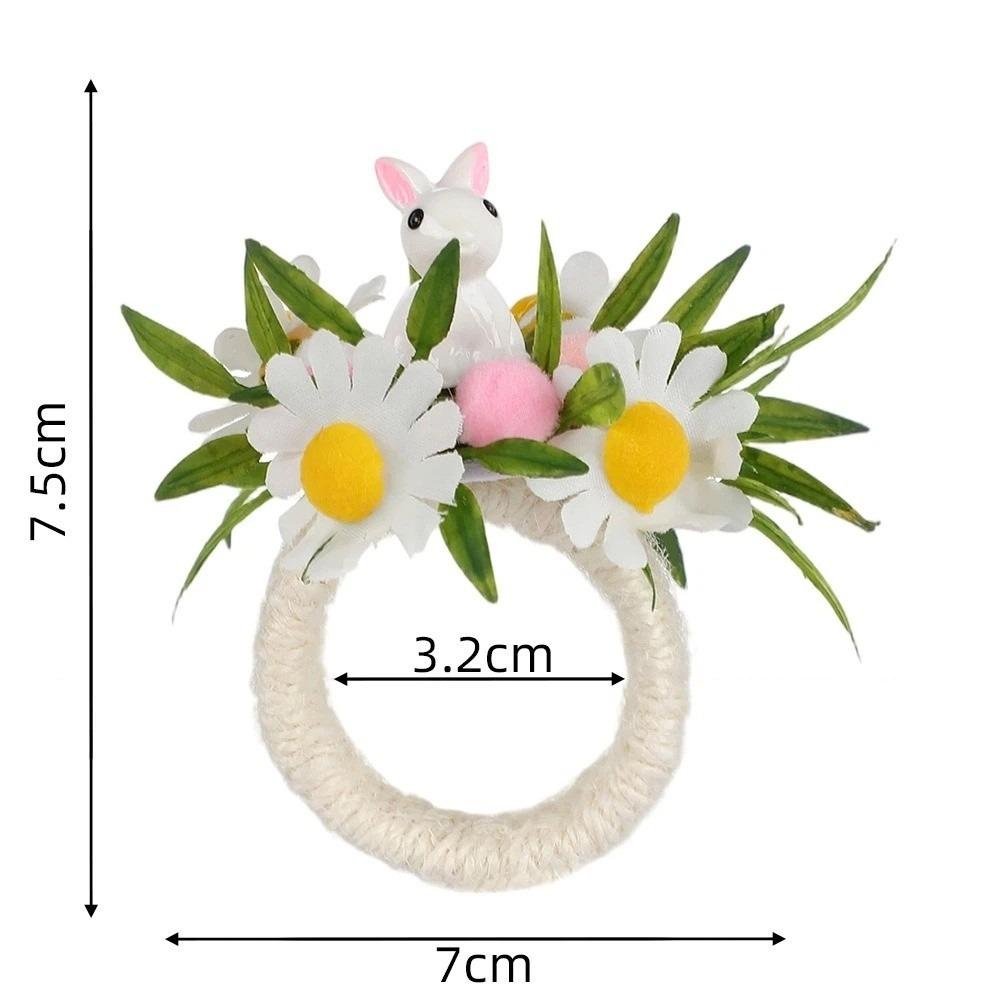 Reusable Bunny Napkin Holders Plastic Floral Napkin Buckles Easter Napkin Rings