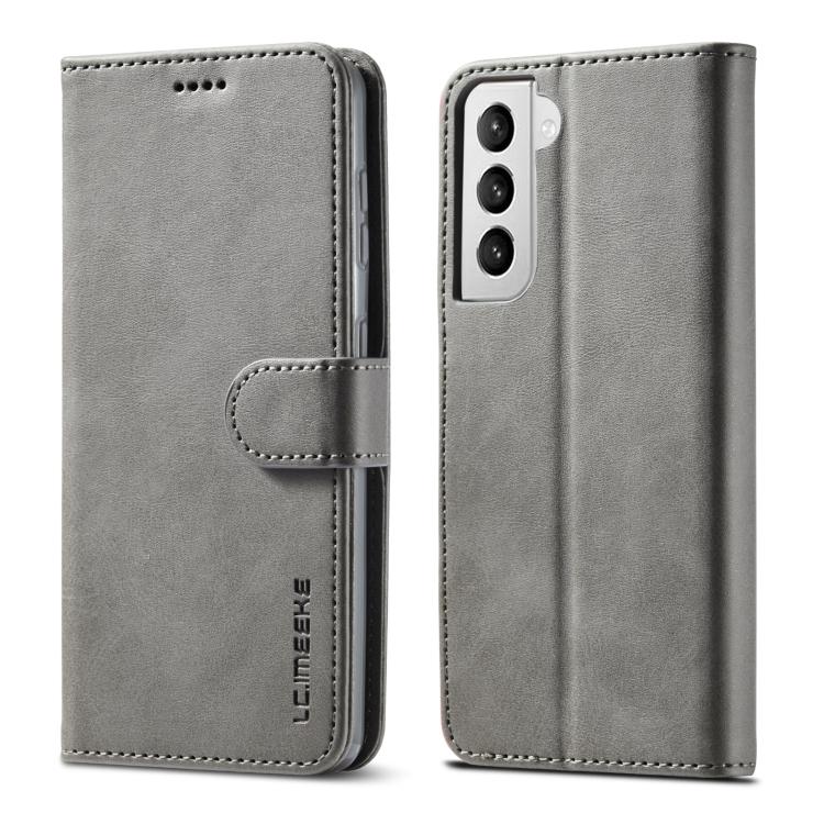Для Samsung Galaxy S21 5G LC.IMEEKE Горизонтальный флип-чехол из кожи с текстурой теленка, с подставкой, слотами для карт и кошельком