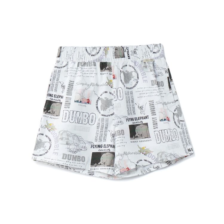 Li Ning X Disney Collaboration Dumbo Series All Over Print Sports Shorts Women Shorts White AKSR840-1
