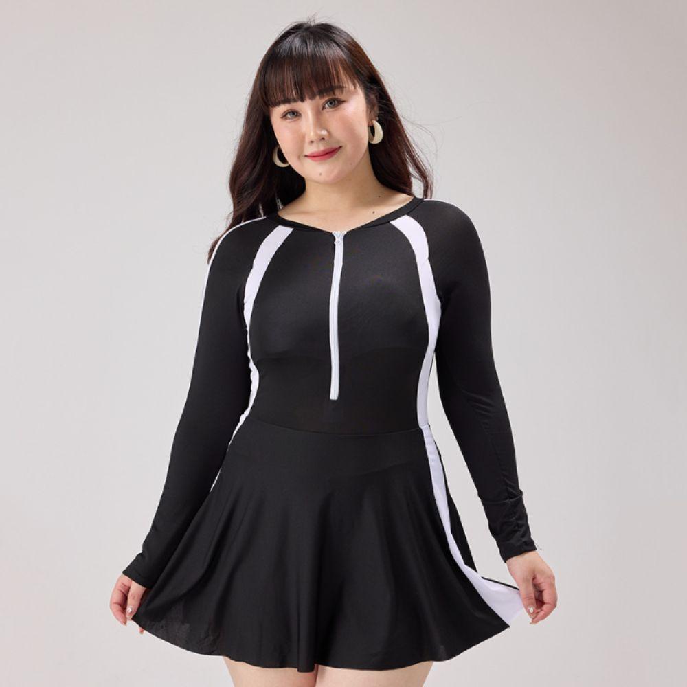 Anti-exposure Women's Long Sleeve Swimsuit Elastic Sports Training Swimsuit Student