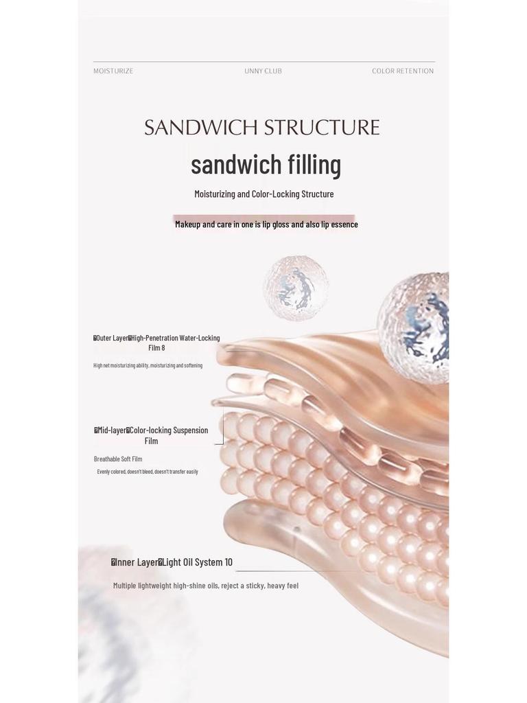 UNNY Moisturizing Lip Essence: Honey-Infused, Water-Light Lipstick for Reduced Lip Lines.