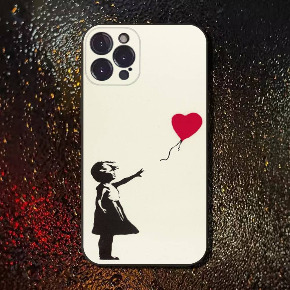 Чехол для телефона Street Art Banksy Graffiti для iPhone 17,16,15,14,13,12,11 Plus,Pro Max,XS,X,XR,SE,Mini,8,7, Мягкий силиконовый черный чехол