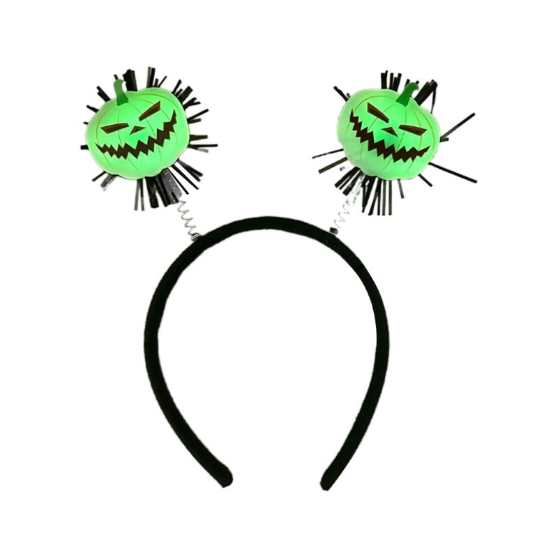 Cute Bat Specter Headband with Pumpkin Glow in Dark Hair Hoop Novelty Party Headdress Headwear Party Accessories
