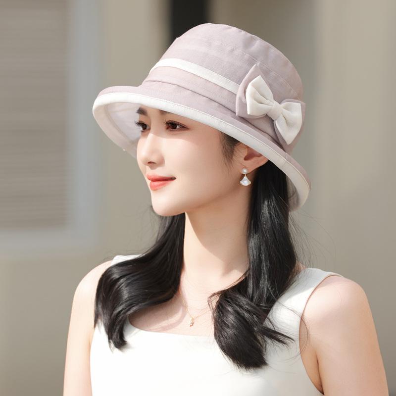 Летняя новая шляпа женская солнцезащитная солнцезащитная шляпа модный бант универсальная шляпа-ведро солнцезащитная солнцезащитная шляпа-панама