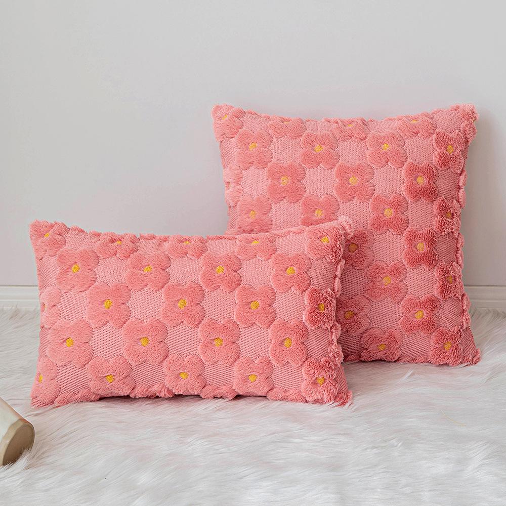 Daisy Embroidery Floral Throw Pillow Covers Spring Summer Decorative Pillowcase Square Cushion Cover for Couch Sofa Bed Living Room Bedroom Decor