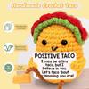 Crochet Inspirational Positive Support Taco Doll With Crad Home Room Decoration Funny Handmade Knitted Taco Desktop Ornament