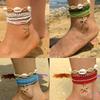 7pcs Charm Holiday Starfish Multi-layer Anklet Stretch Anklet Set Fashion Beach Jewelry
