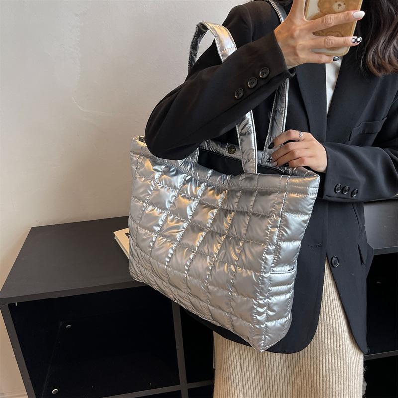 2025 Autumn Space Cotton Bag, New Korean Version of European and American Style Women's Bag, Large Capacity Single Shoulder Oblique Span Bag, Tote Bag