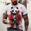 Men's T-Shirt Cartoon Panda Pattern 3D Printed Tee Casual Loose Fitting Short Sleeve T-Shirts Oversized Men Clothing Tops Summer