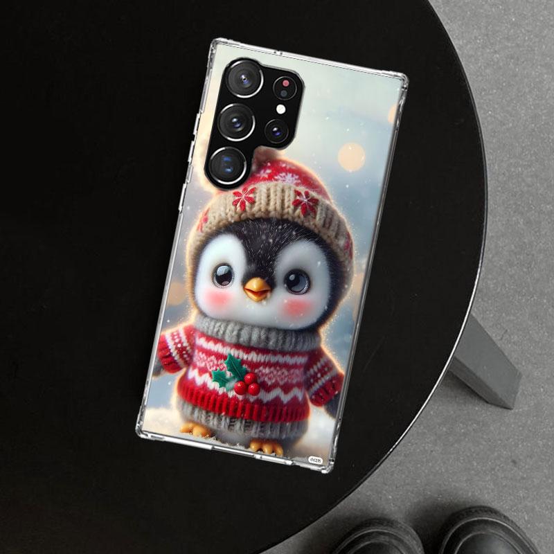 Рождественский чехол-накладка с пингвином для Samsung Galaxy S26 S25 Edge S24 S23 Ultra S22 Plus S21 FE S20 + Арт Индивидуальные Fundas Gal
