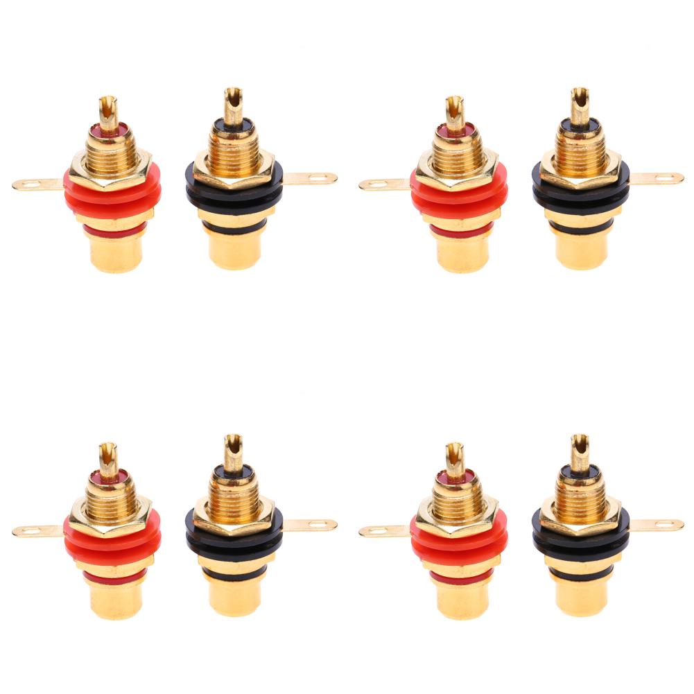 2-16 шт. Адаптер для монтажа на панель шасси, цинковый сплав, золотое покрытие, разъем RCA типа «мама», аксессуары, гнездо RCA, аудиоразъем