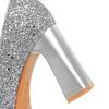 Women's Shoes with Thick Heels, High Heels, Waterproof Platform, Shallow Mouth, Square Toe, Sequins, Straight Strap, Single Shoe