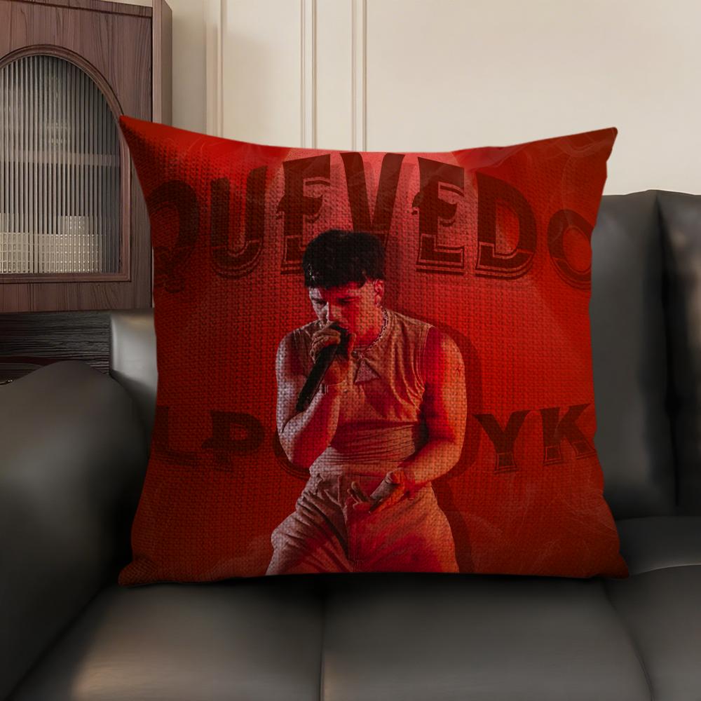 QQuevedo Buenas Noches Cushion Cover Natural Linen Organic Fabric DoubleSided Printing Sofa Home Decor Gift Pillow Case