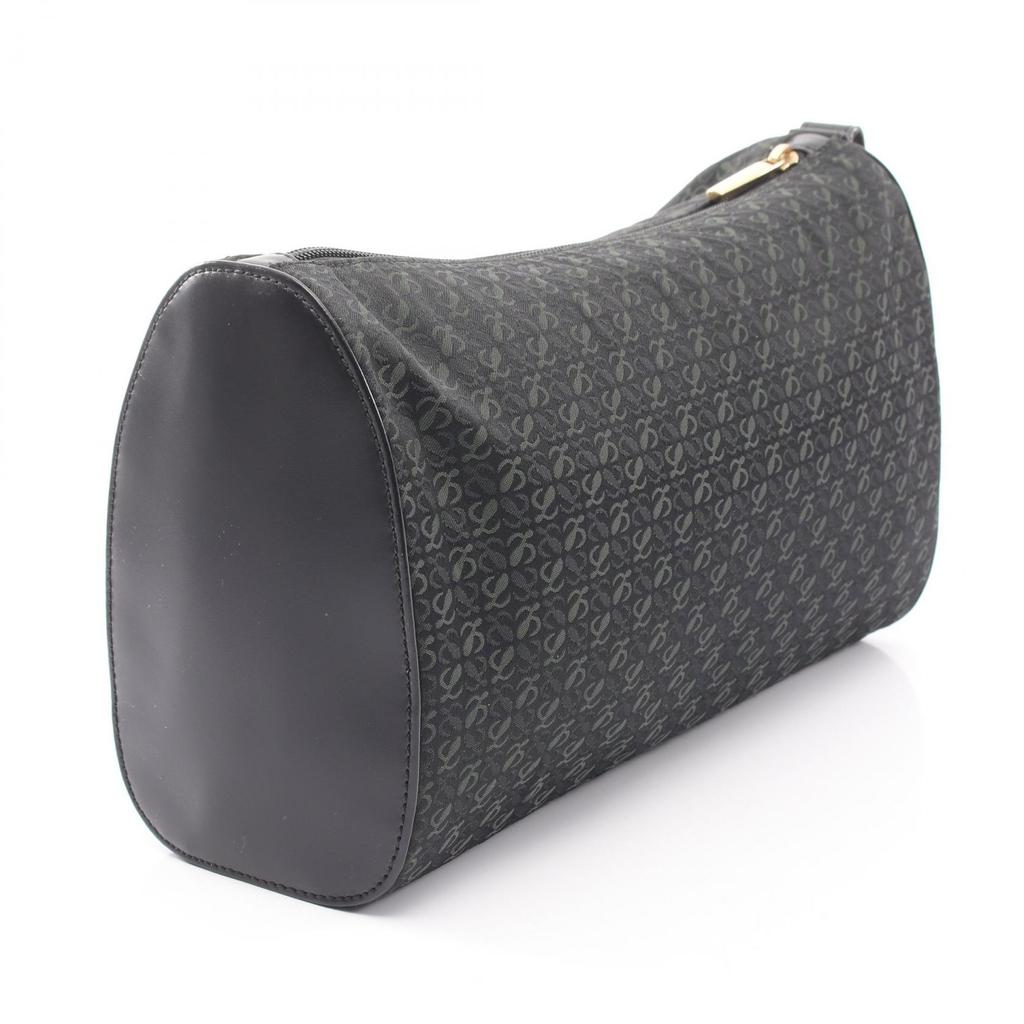 Used LOEWE anagram business bag clutch bag canvas leather Black Green Used Women