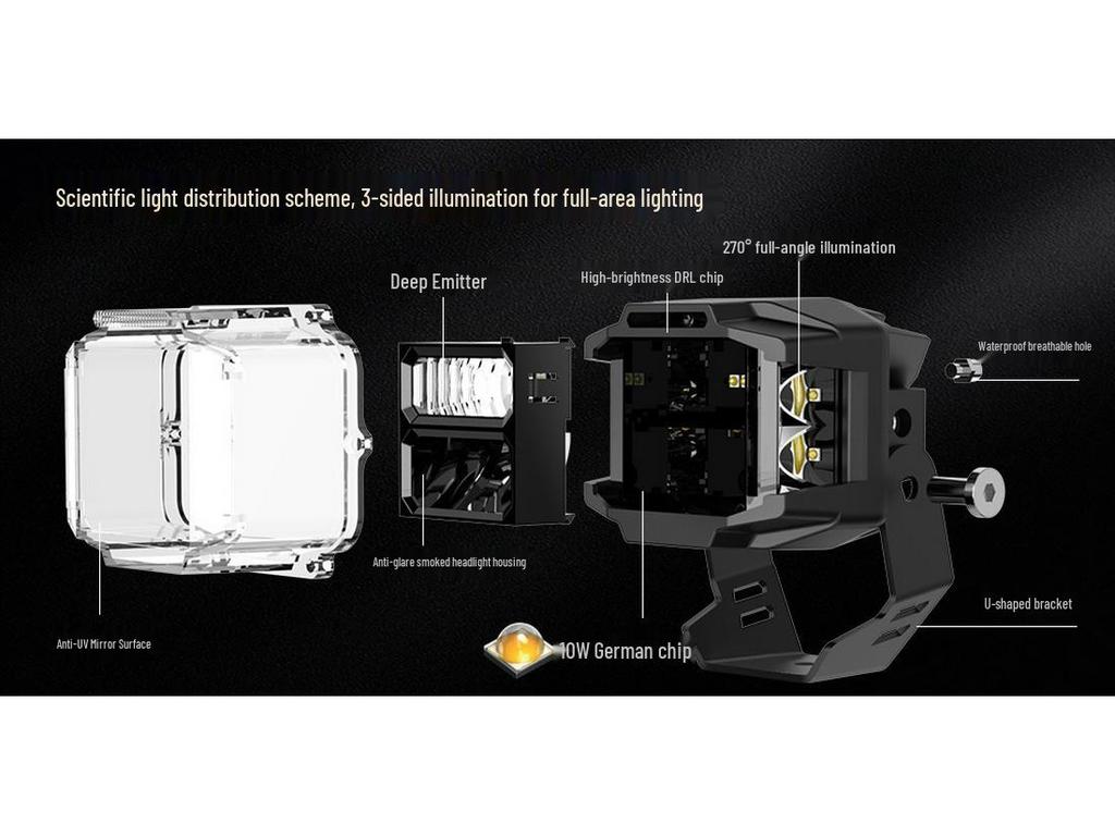 3-Inch LED Spotlight for Wrangler Off-Road Front Bumper A-Pillar Modification