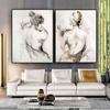 Abstract Black White Woman Sexy Naked Back Oil Canvas Painting Posters and Prints Scandinavian Wall Art Picture Home Decor