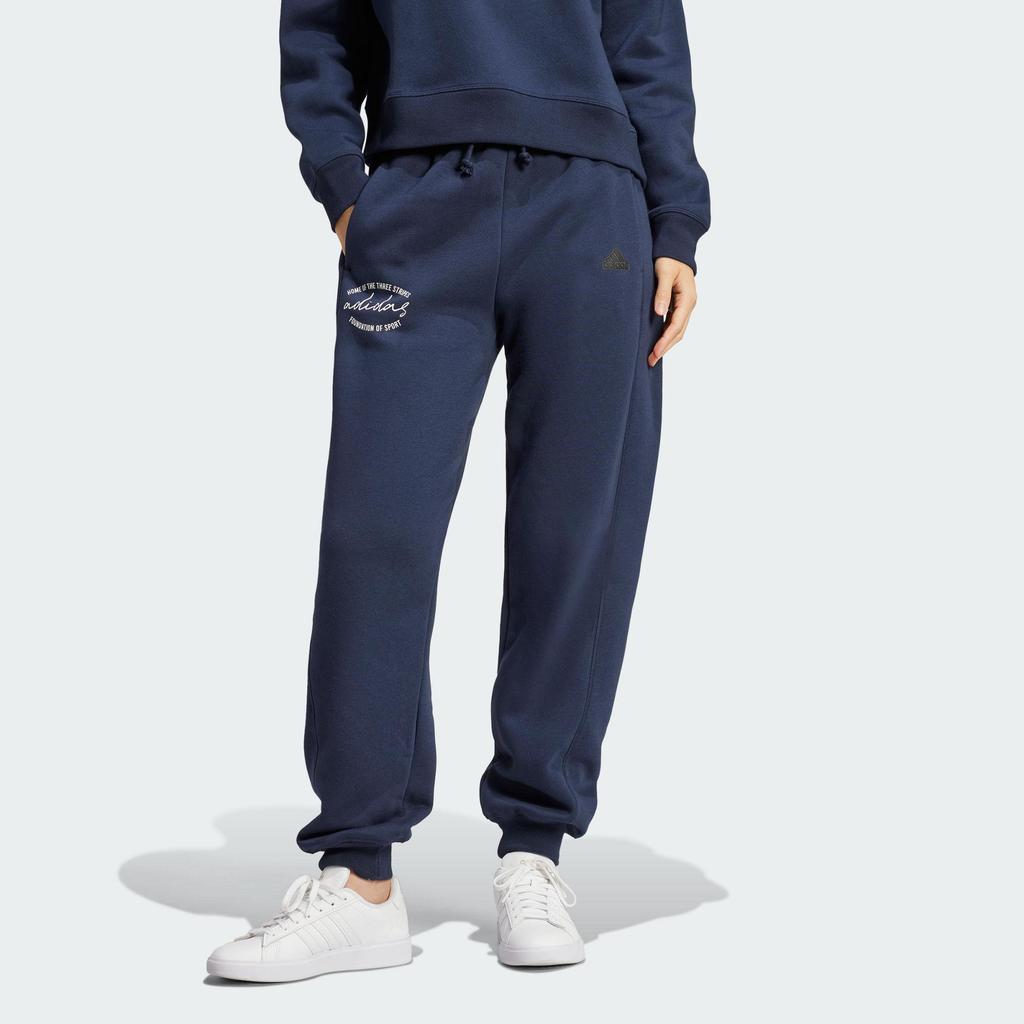 adidas Женские свободные трикотажные спортивные штаны с манжетами Legend Ink IY1473