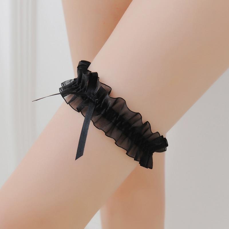 Lace Garter Thigh Ring Lingerie Wedding Garter Belt Bowknot Lace Elastic Leg Ring Bride Cosplay Party Accessories