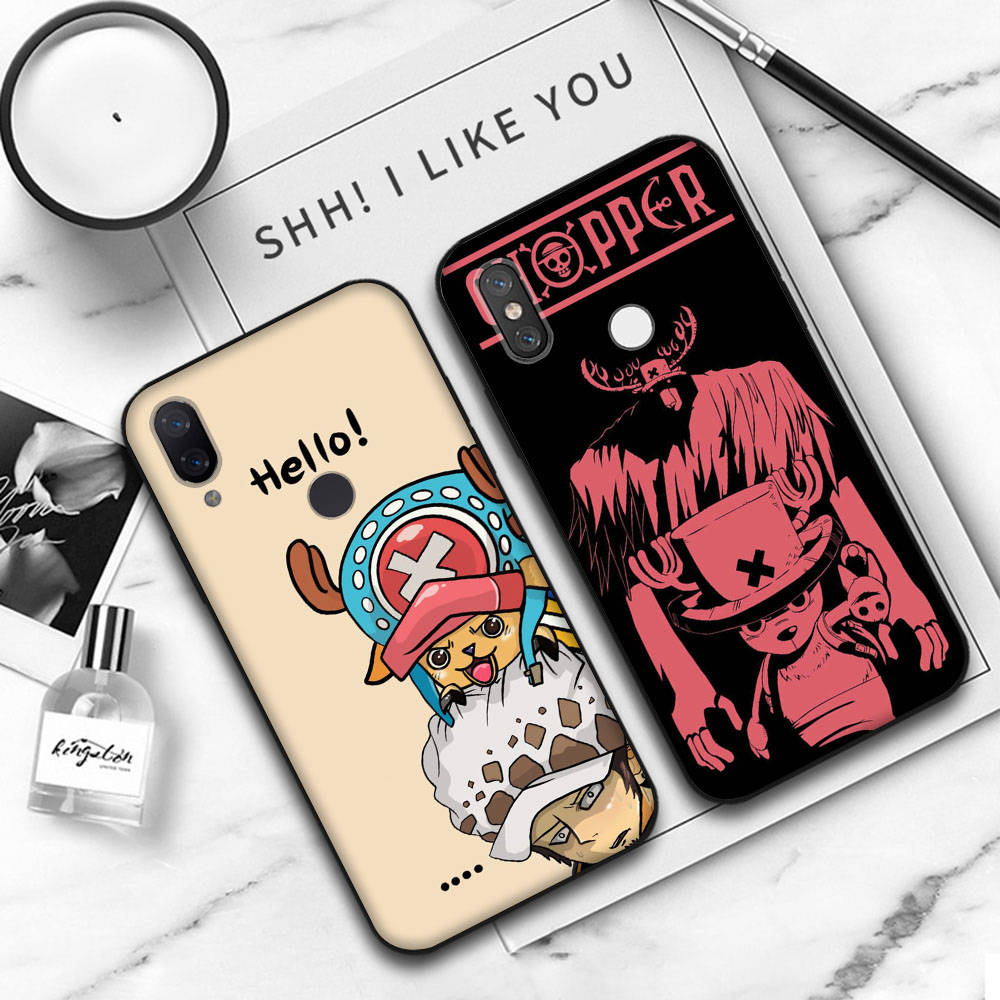JW63 One Piece Chopper черный мягкий чехол для iPhone 16 15 Plus 14 13 Pro 8 SE XR XS Max P30 Nova 5T Y5P Y6 Y7 Y8P Y9 Realme C30 C33 C31 VIVO Y36 V27