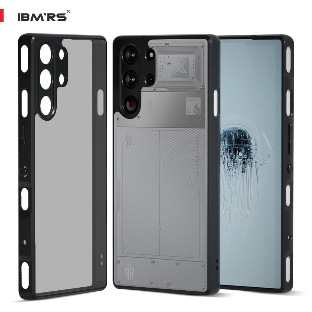 (В комплекте ремешок на запястье)Чехол IBMRS для nubia Red Magic 10 Pro/10 Pro+, полупрозрачный матовый чехол Slim Fit, ударопрочный защитный чехол - черный камуфляж
